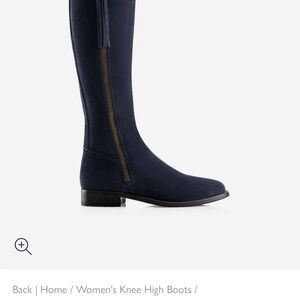 Fairfax and Favor Navy Heeled Boots, size 39, narrow fit. Lightly used